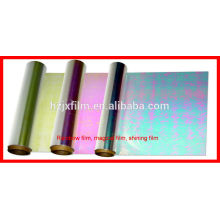 Iridescent polyester film for yarn,laminated polyester film